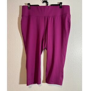 Livi Active Lane Bryant Plus Size 22/24 Magenta Pull-On Wicking Crop Leggings
